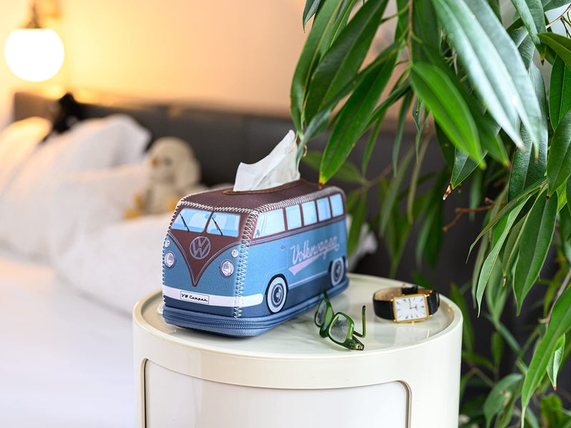 BRISA VW Collection - BRISA VW Collection - Volkswagen Neoprene Holder-Dispenser for Paper Tissues, Cosmetic Tissues or Napkins in T1 Bus Campervan Design (Petrol/Brown) - Image 5
